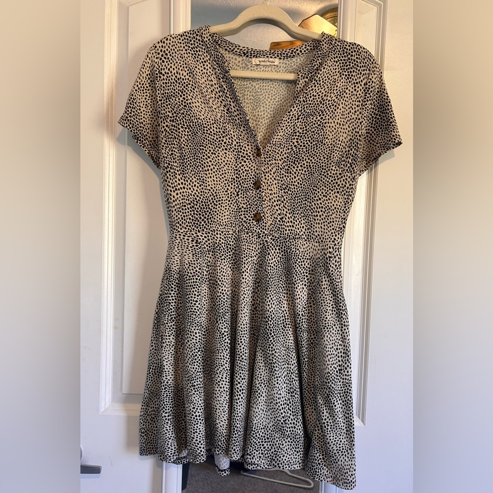 Leopard Print Short Sleeve Dress